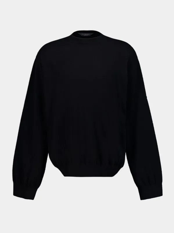 Black Cashmere Crewneck Sweater sold by Fashion Clinic