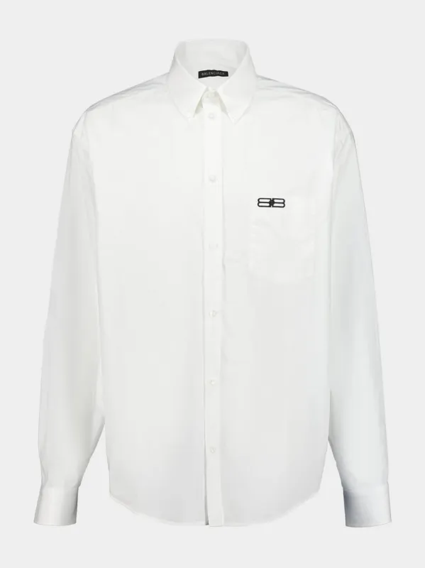 White Cotton Large-Fit Shirt sold by Fashion Clinic