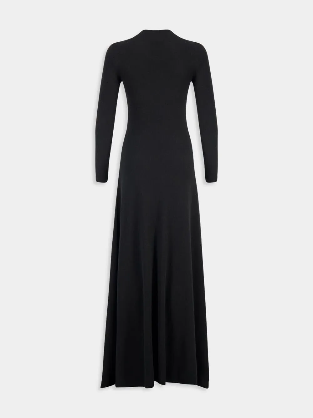 Black Fine Cashmere Silk Column Dress sold by Fashion Clinic product image thumbnail 4