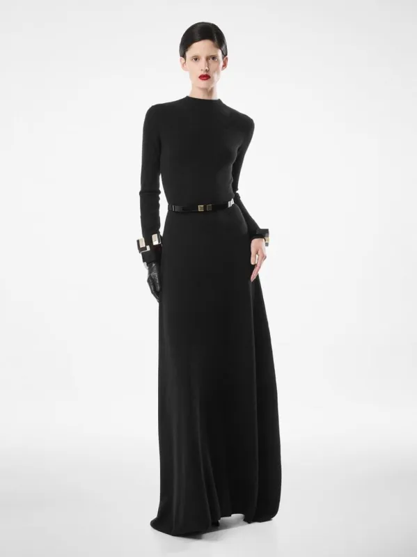 Black Fine Cashmere Silk Column Dress sold by Fashion Clinic
