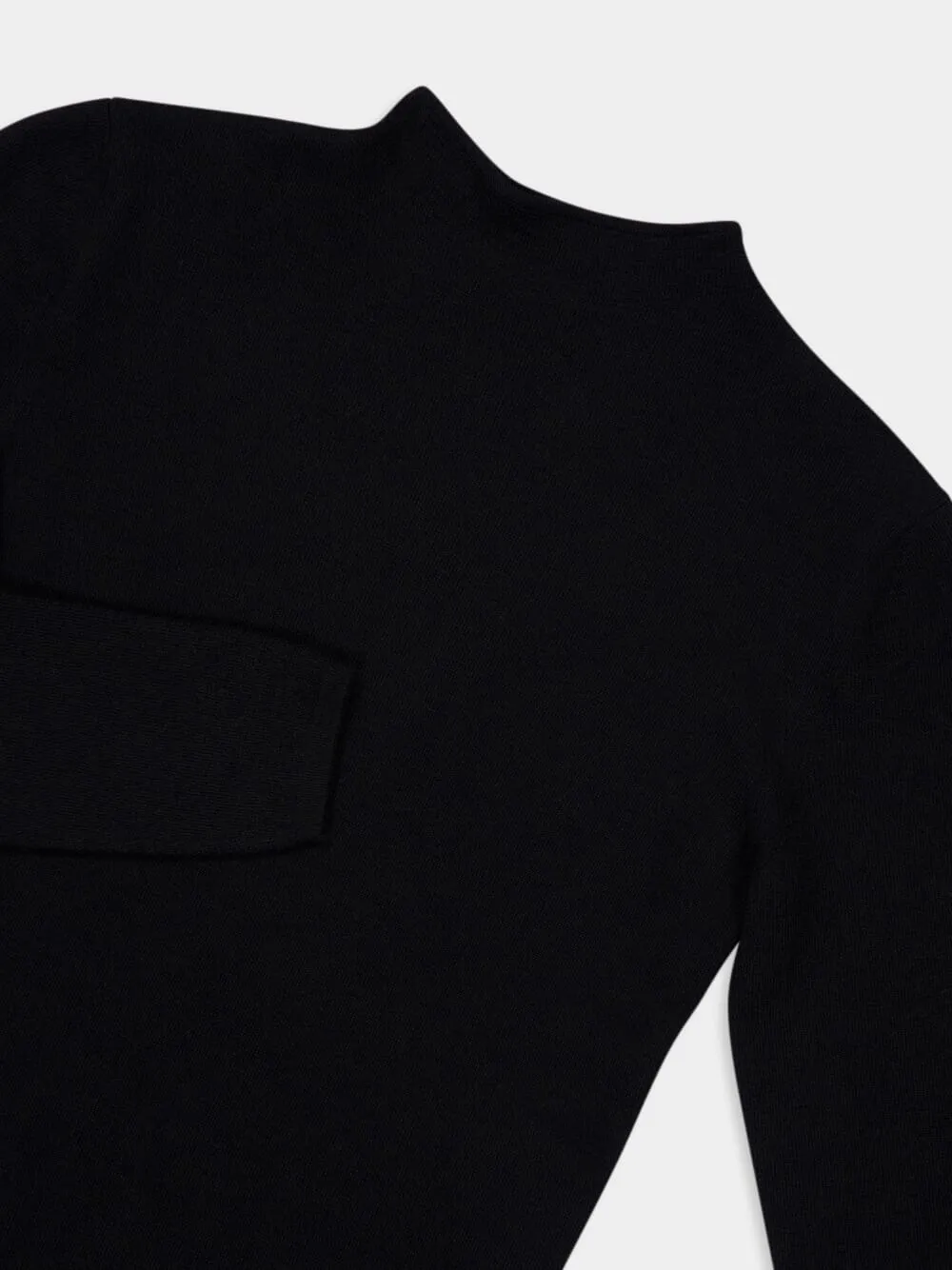 Black Fine Cashmere Silk Column Dress sold by Fashion Clinic product image thumbnail 5