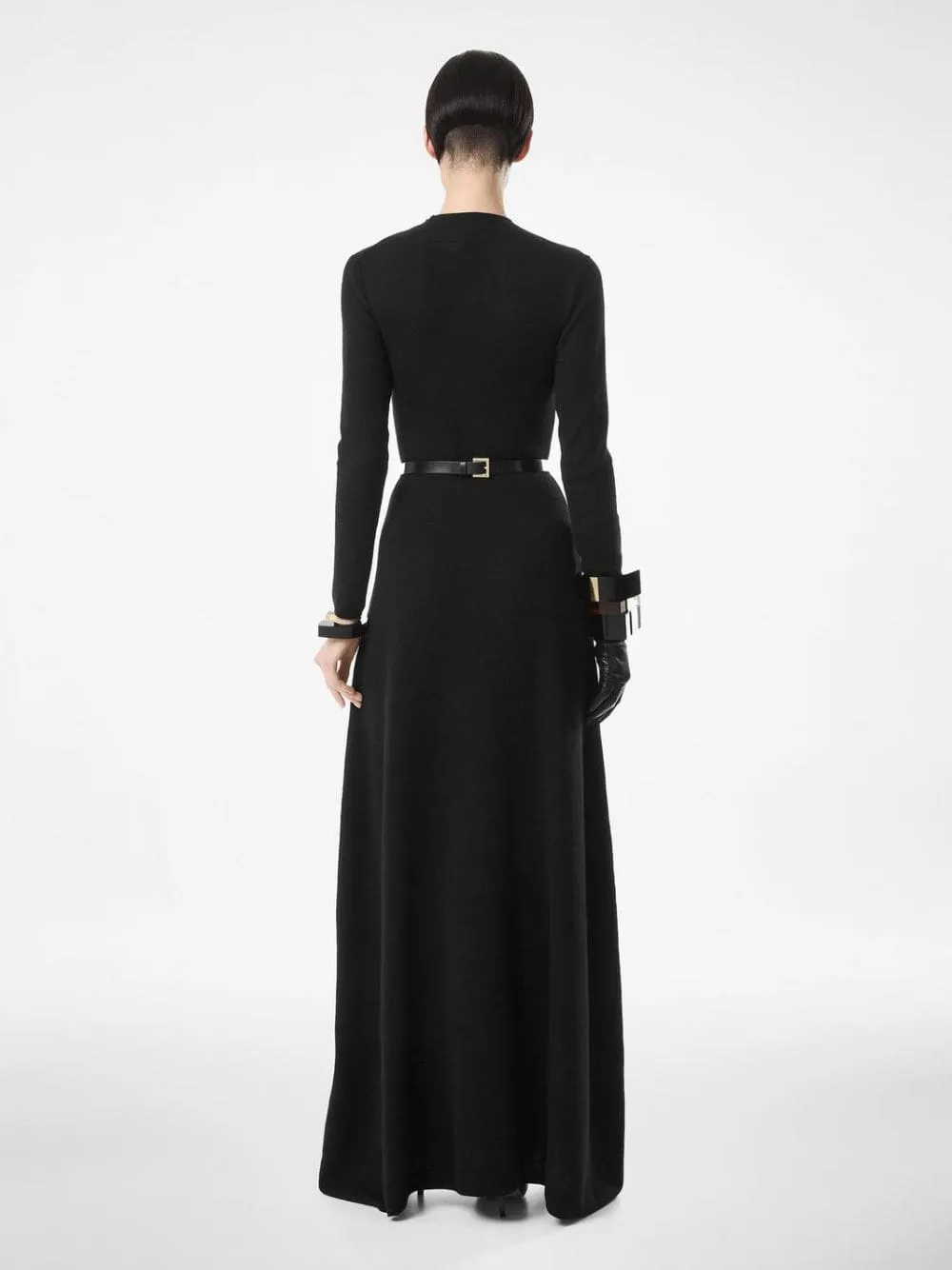 Black Fine Cashmere Silk Column Dress sold by Fashion Clinic product image thumbnail 3