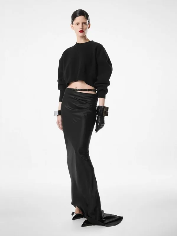 Black Sculptural Double-Face Wool Cashmere Sweatshirt sold by Fashion Clinic