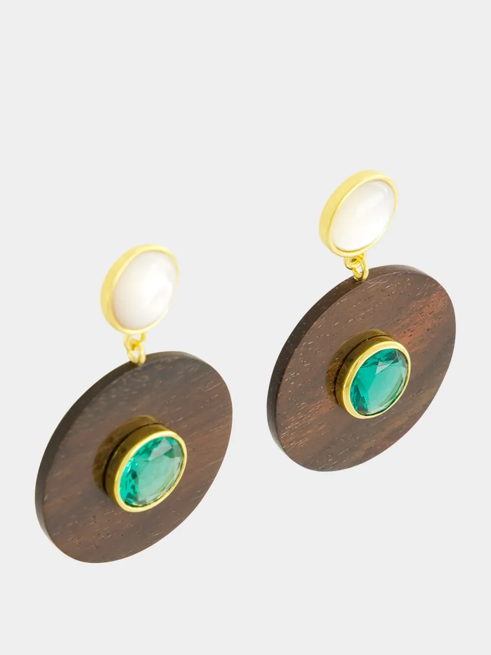 Taj Disc Earrings in Acacia Wood sold by Fashion Clinic product image thumbnail 3
