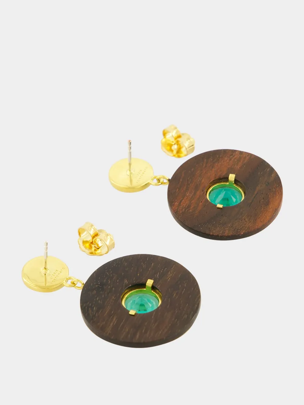 Taj Disc Earrings in Acacia Wood sold by Fashion Clinic product image thumbnail 2