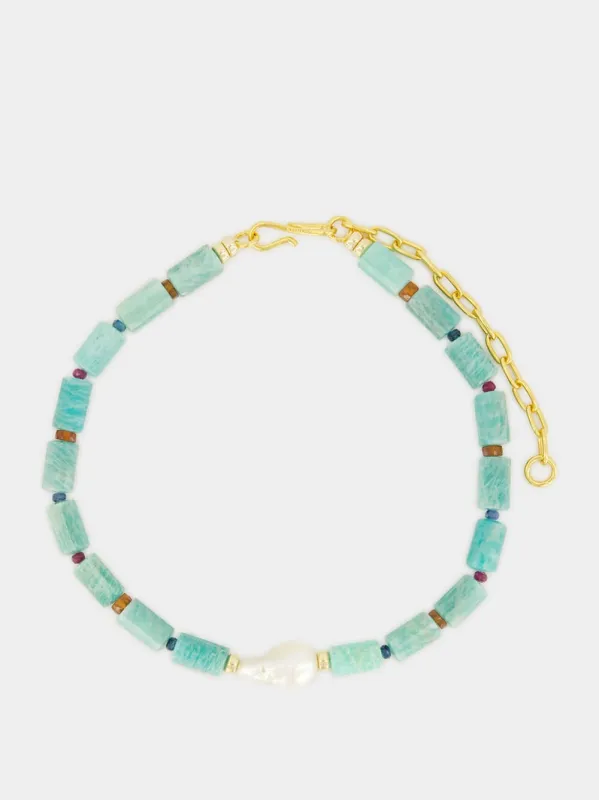 Curio Necklace in Amazonite sold by Fashion Clinic