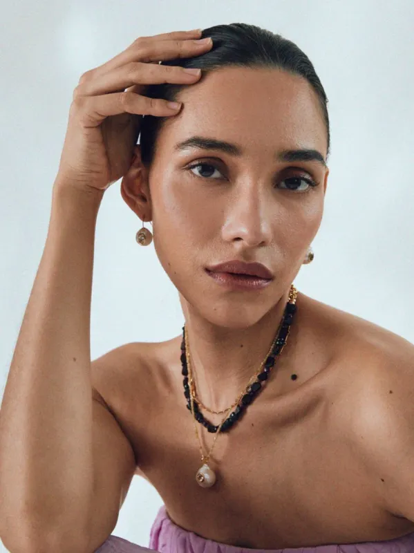 Pearl Pablo Earrings with Green Amethyst sold by Fashion Clinic