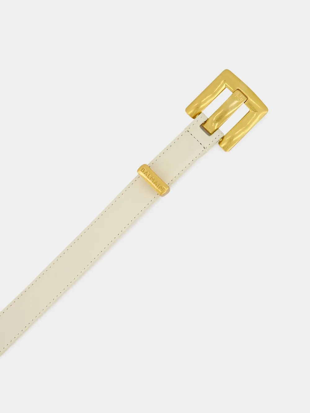 Beige Anthem Narrow Leather Belt sold by Fashion Clinic product image thumbnail 4