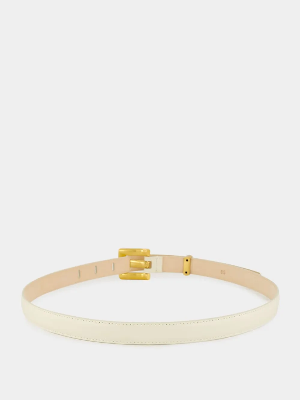 Beige Anthem Narrow Leather Belt sold by Fashion Clinic product image thumbnail 3