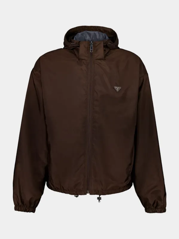 Cocoa Brown and Iron Gray Reversible Re-Nylon Jacket sold by Fashion Clinic