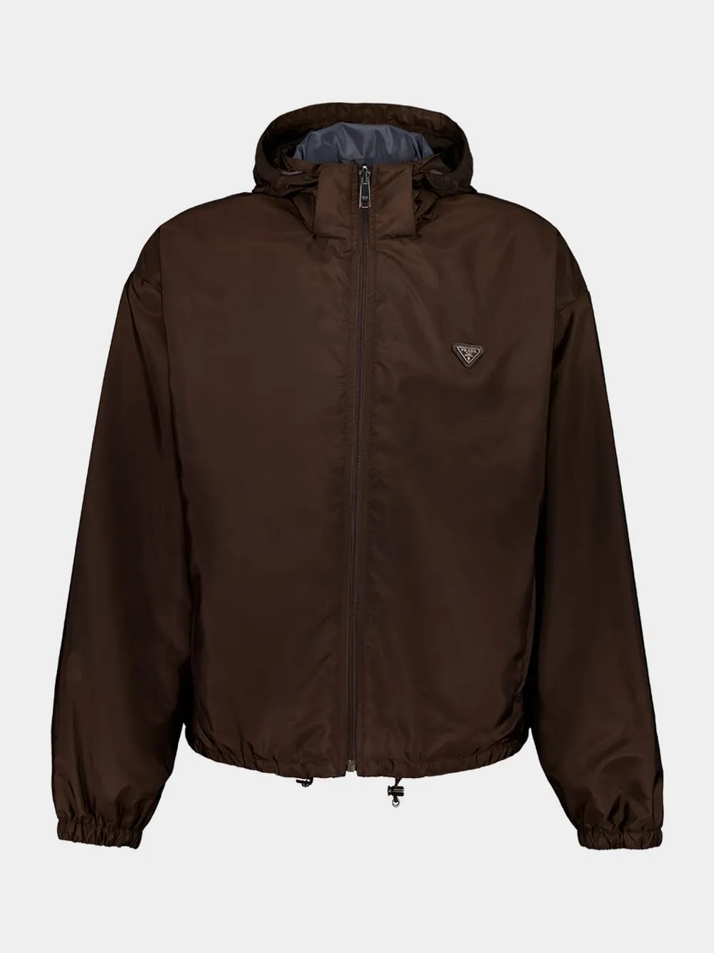 Cocoa Brown and Iron Gray Reversible Re-Nylon Jacket sold by Fashion Clinic