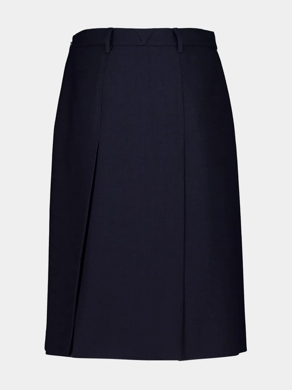 Navy Blue Wool Hopsack Skirt sold by Fashion Clinic product image thumbnail 3