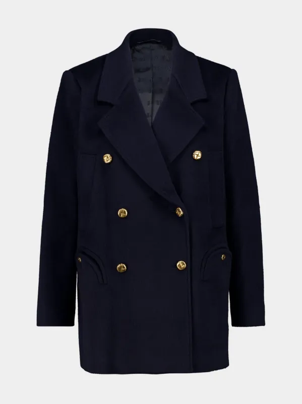 Joyme Navy Sealady Wool Coat sold by Fashion Clinic