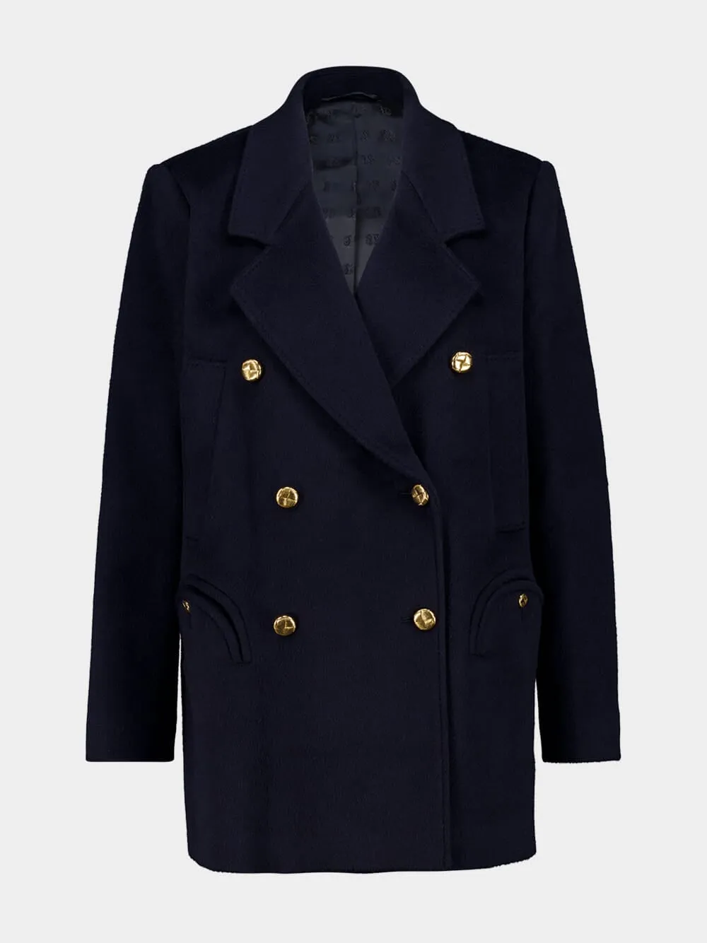 Joyme Navy Sealady Wool Coat sold by Fashion Clinic