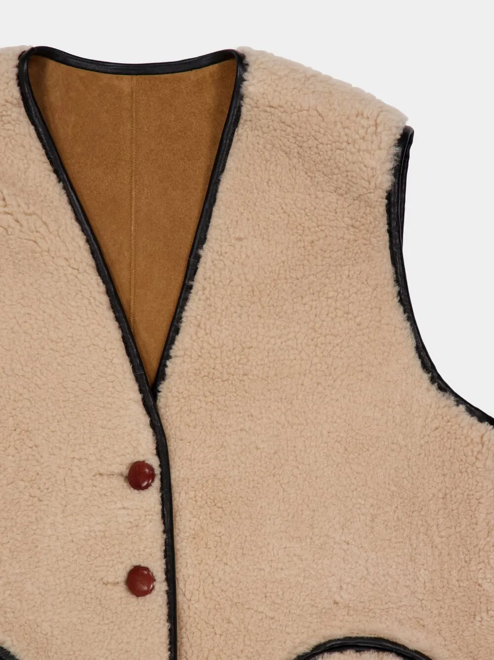Tatoosh Camel Gliss Reversible Shearling Gilet sold by Fashion Clinic product image thumbnail 5