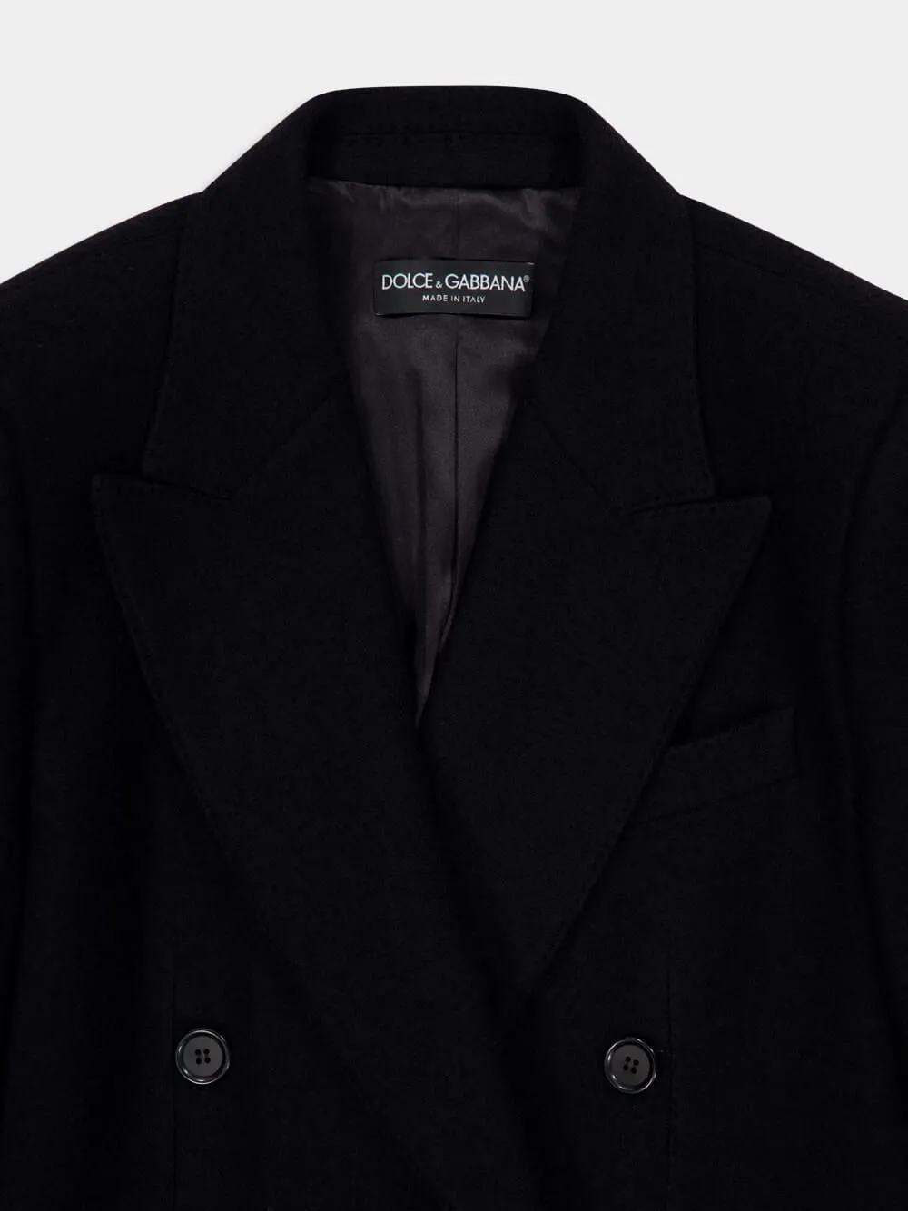 Black Wool Cloth Double-Breasted Jacket sold by Fashion Clinic product image thumbnail 5