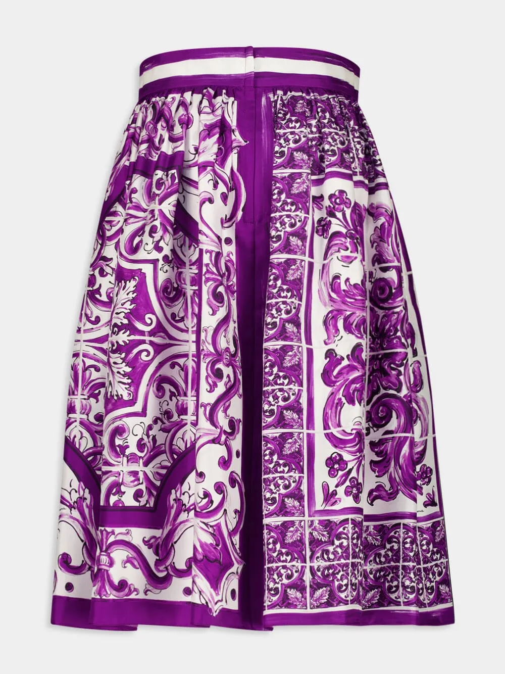 Majolica-Print Silk Twill Skirt sold by Fashion Clinic product image thumbnail 3