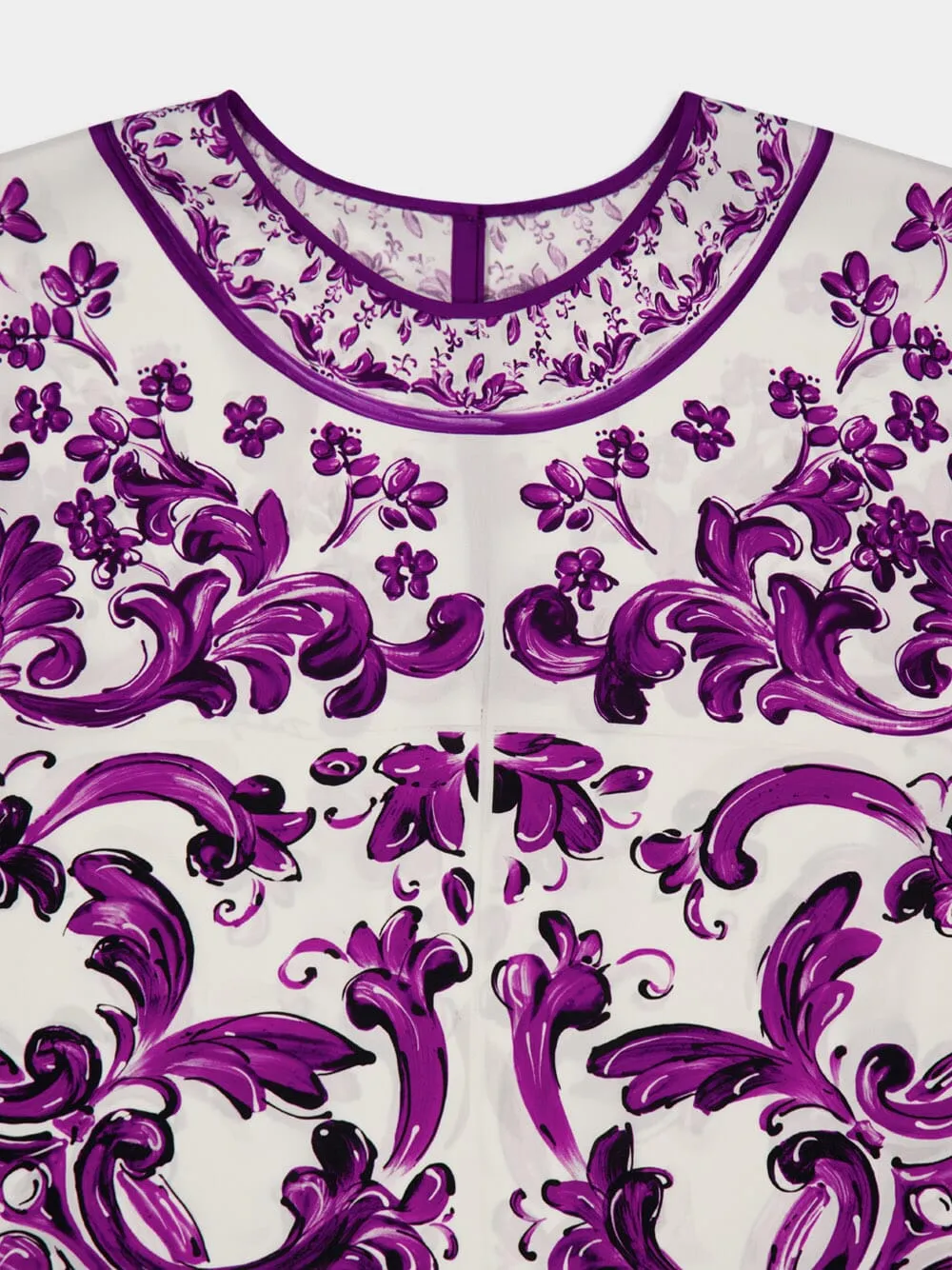 Majolica-Print Short Charmeuse Dress sold by Fashion Clinic product image thumbnail 5