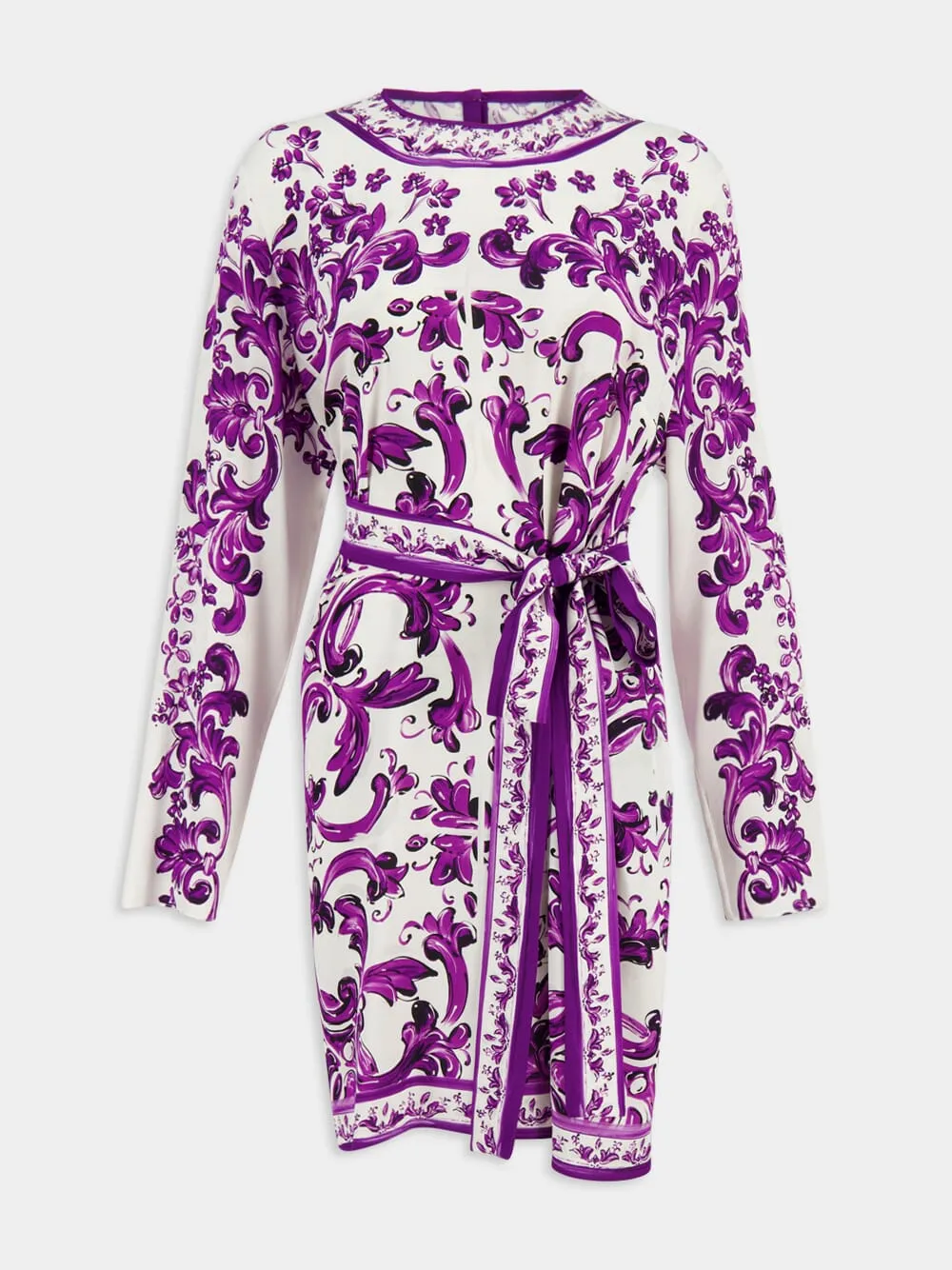 Majolica-Print Short Charmeuse Dress sold by Fashion Clinic product image thumbnail 2