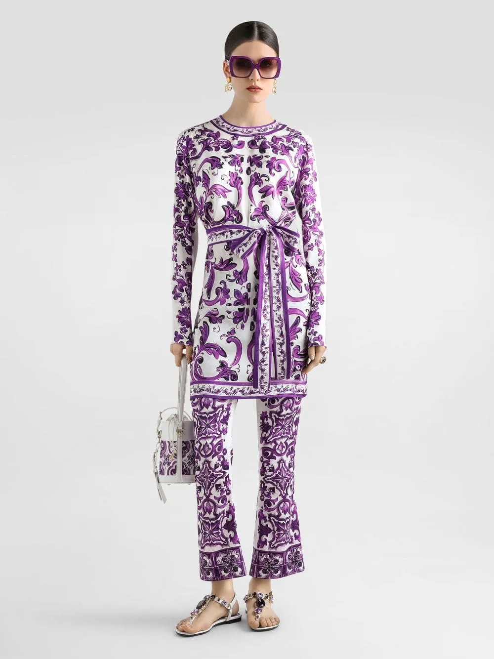 Majolica-Print Short Charmeuse Dress sold by Fashion Clinic