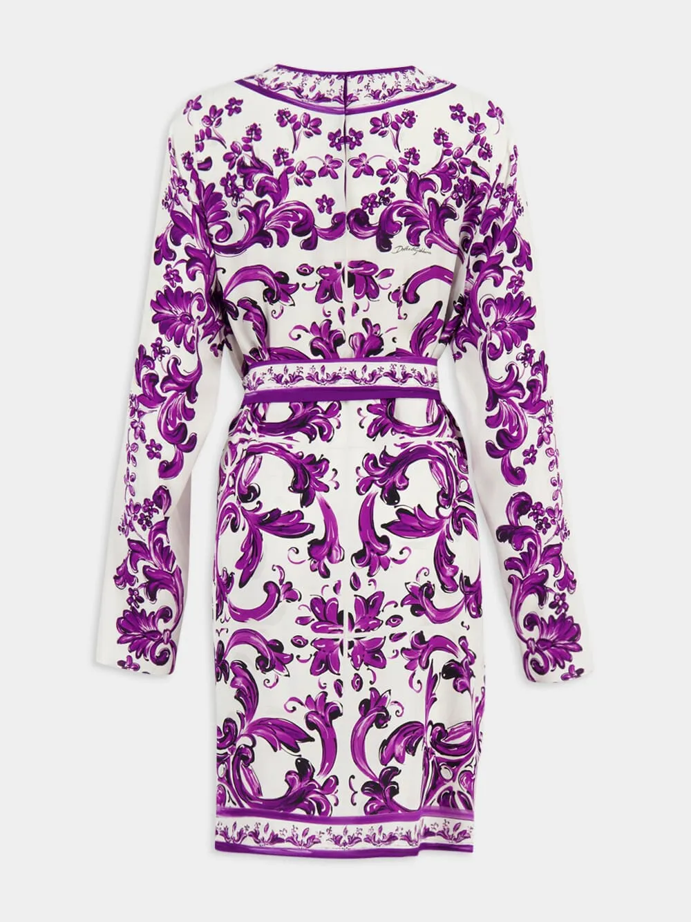 Majolica-Print Short Charmeuse Dress sold by Fashion Clinic product image thumbnail 4