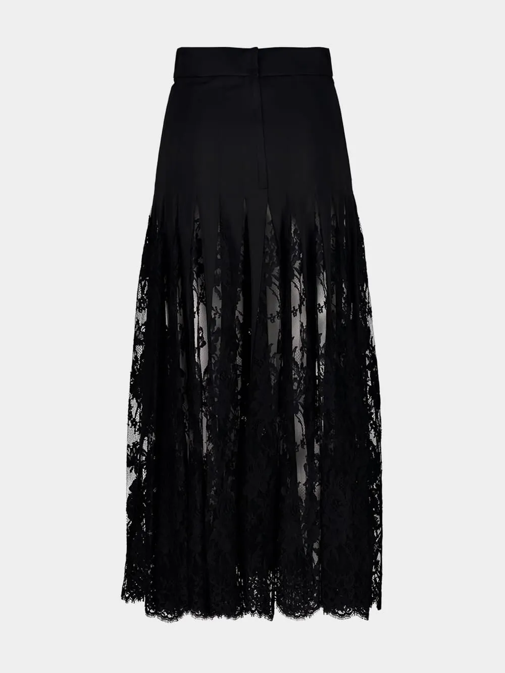Black Charmeuse and Lace Midi Skirt sold by Fashion Clinic product image thumbnail 4