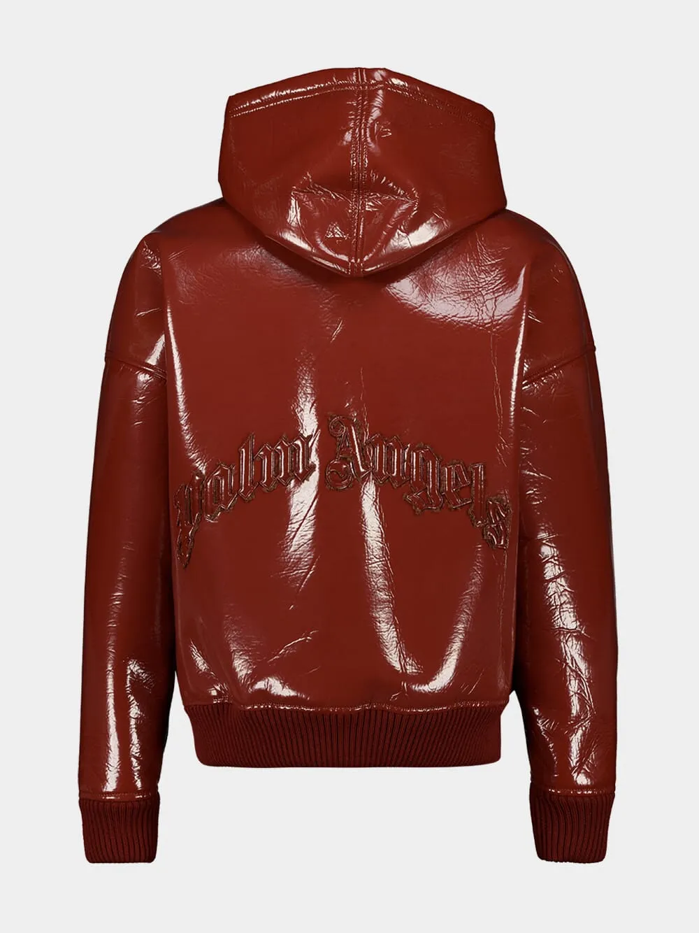 Brick Red Vinyl Leather Bomber Jacket sold by Fashion Clinic product image thumbnail 2