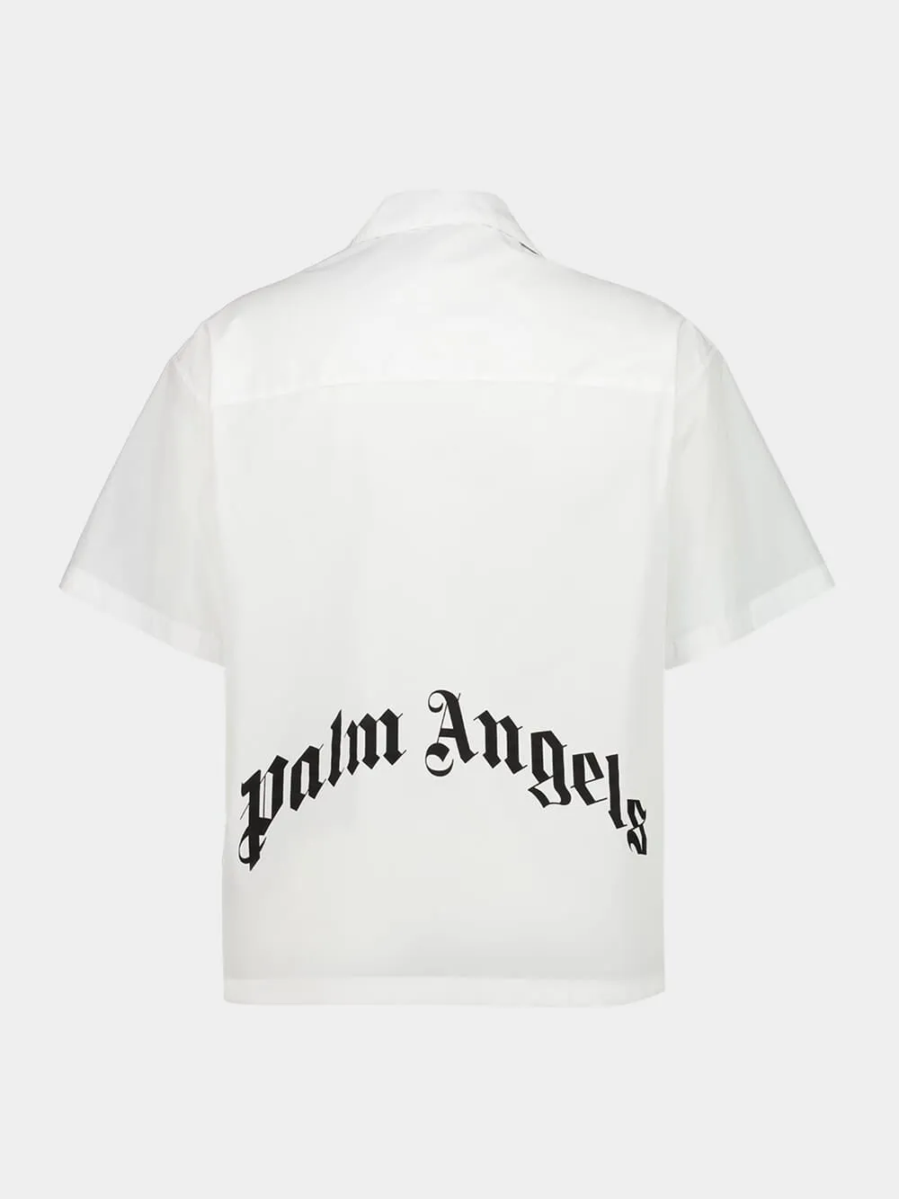 White Short-Sleeve Shirt with Curved Logo sold by Fashion Clinic product image thumbnail 2