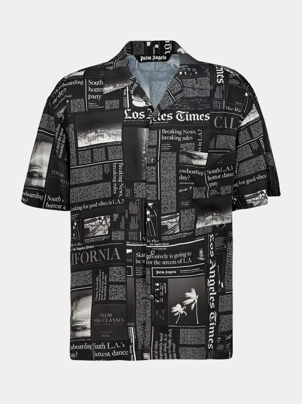 Black PA x LA Times News Short-Sleeve Shirt sold by Fashion Clinic