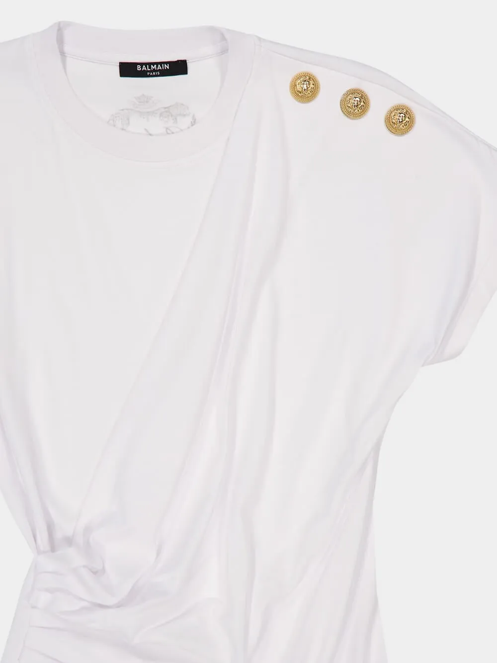 White Draped Jersey T-Shirt sold by Fashion Clinic product image thumbnail 3