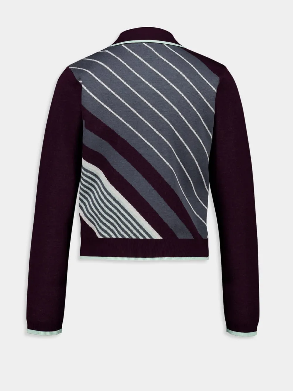Burgundy Diagonal Merino Polo Shirt sold by Fashion Clinic product image thumbnail 4