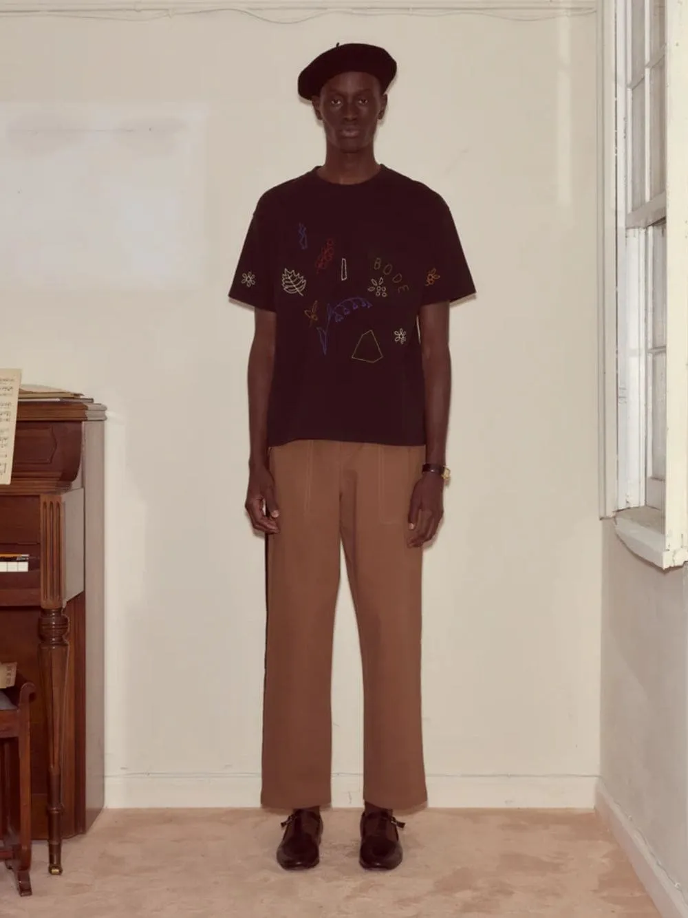 Embroidered Field Guide Cotton T-Shirt sold by Fashion Clinic