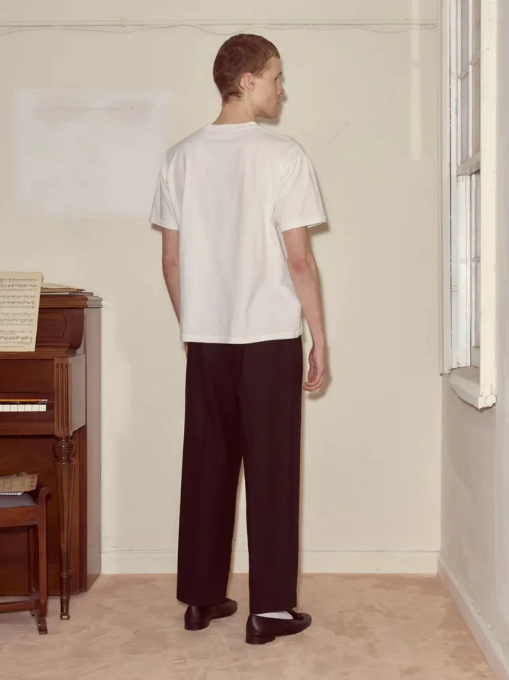 Cream Portrait Pocket Cotton T-Shirt sold by Fashion Clinic product image thumbnail 4