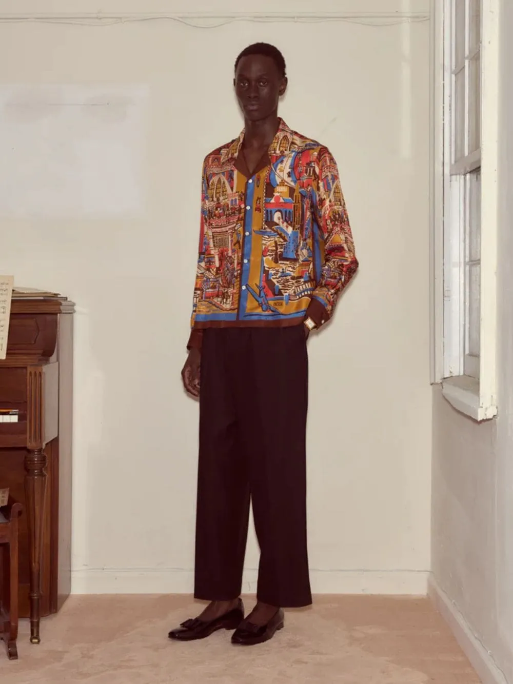 Manhattan Island Silk Long Sleeve Shirt sold by Fashion Clinic