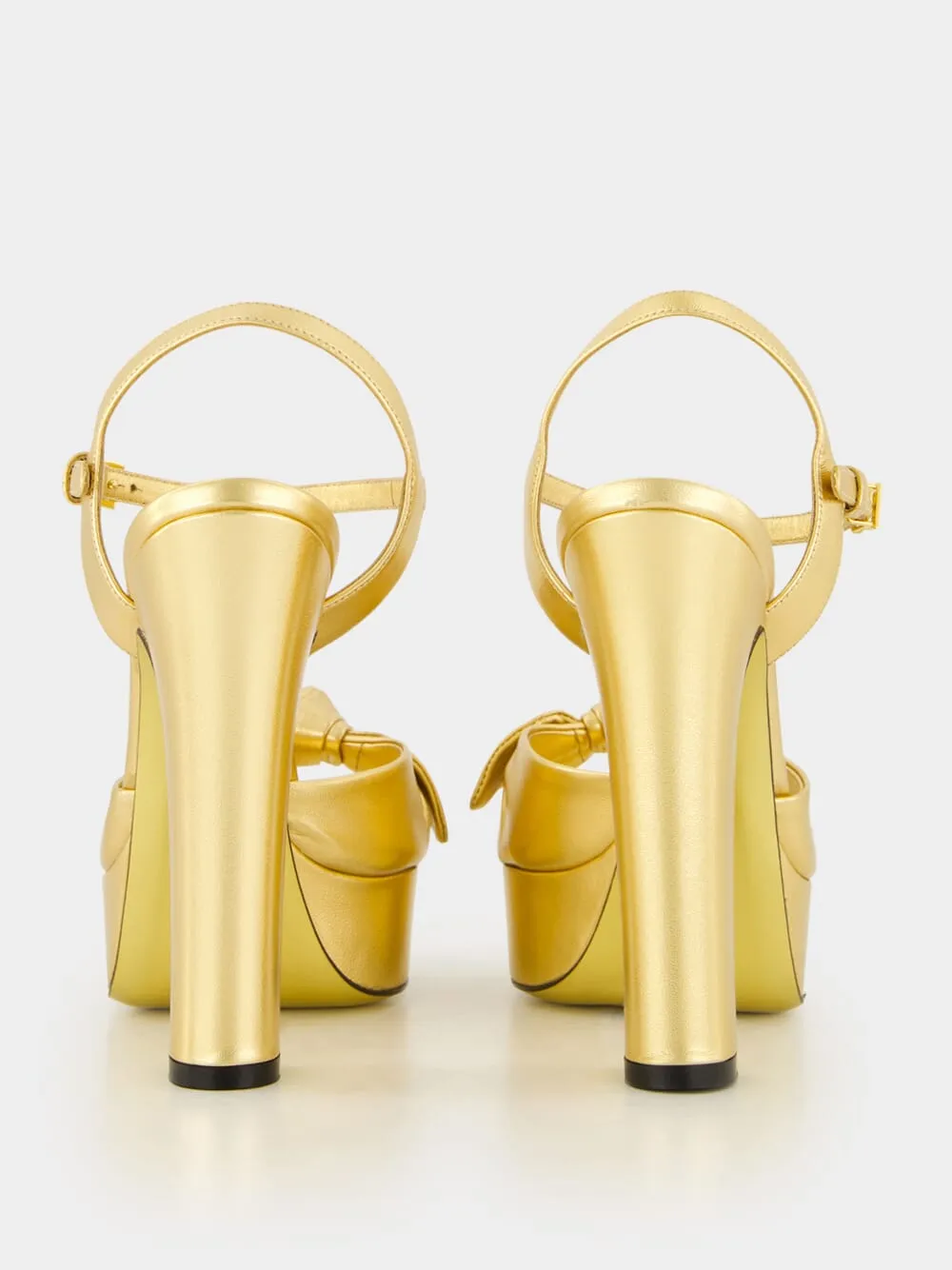 Gold Mordoré Nappa Leather Platform Sandals sold by Fashion Clinic product image thumbnail 5