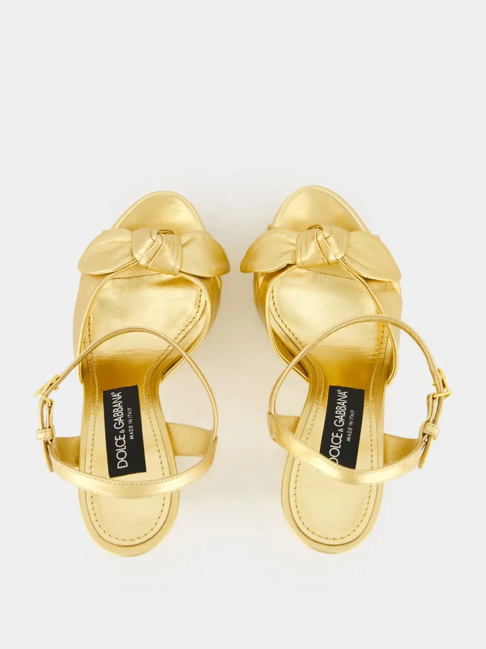 Gold Mordoré Nappa Leather Platform Sandals sold by Fashion Clinic product image thumbnail 4