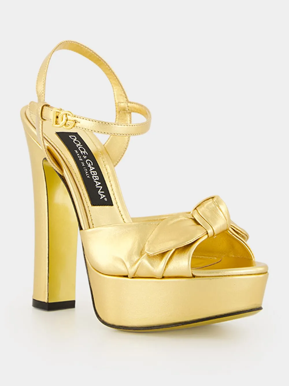 Gold Mordoré Nappa Leather Platform Sandals sold by Fashion Clinic product image thumbnail 2