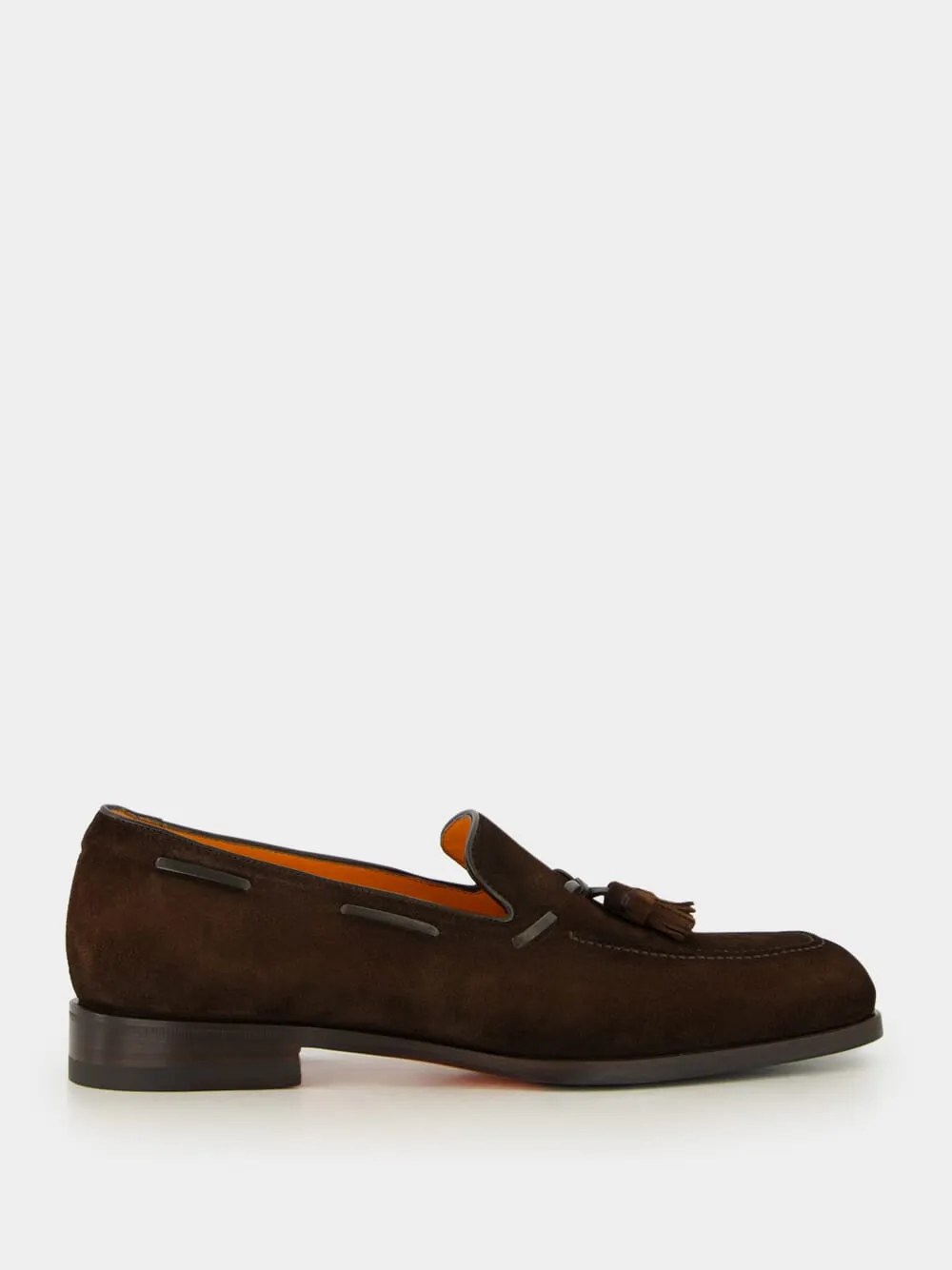 Dark Brown Suede and Leather Tassel Loafers sold by Fashion Clinic