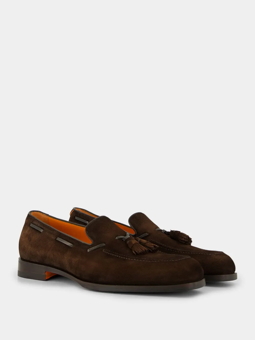 Dark Brown Suede and Leather Tassel Loafers sold by Fashion Clinic product image thumbnail 3