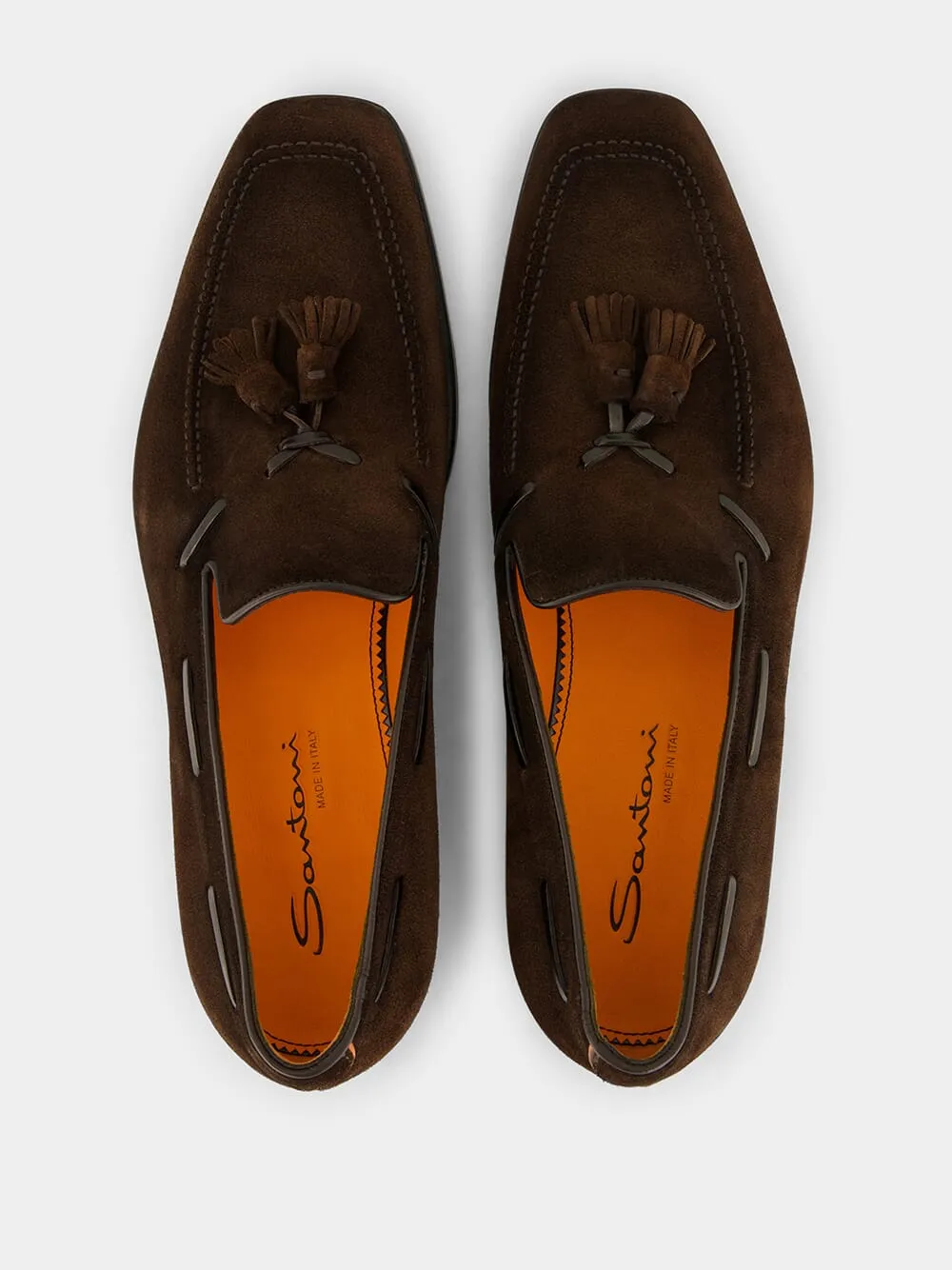 Dark Brown Suede and Leather Tassel Loafers sold by Fashion Clinic product image thumbnail 4
