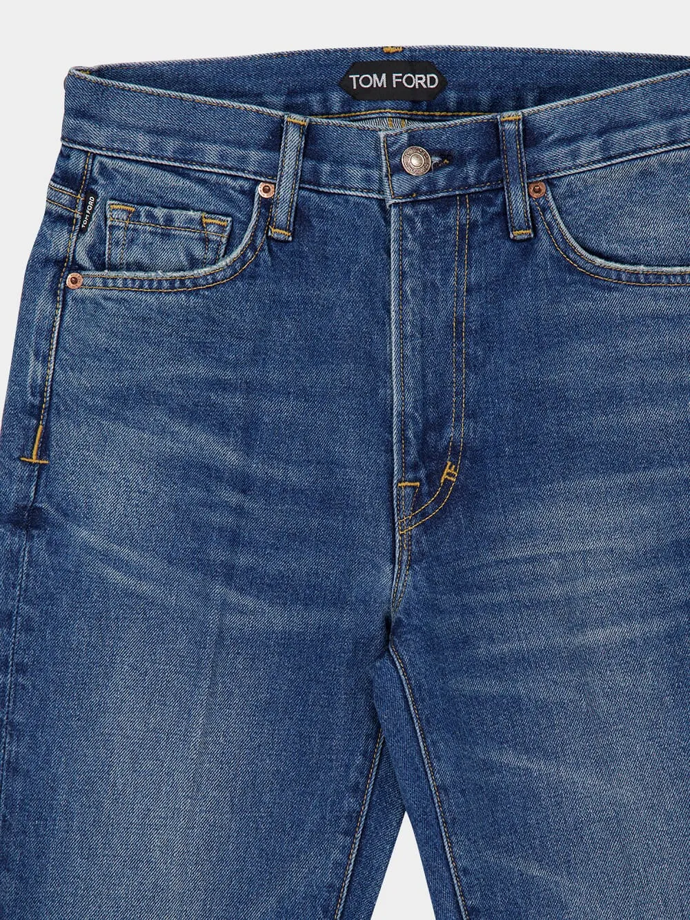 Blue Flare Fit Japanese Stonewashed Jeans sold by Fashion Clinic product image thumbnail 3