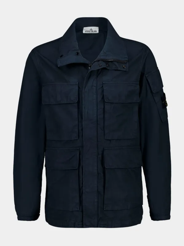 Navy Blue Canvas Cotton Field Jacket sold by Fashion Clinic