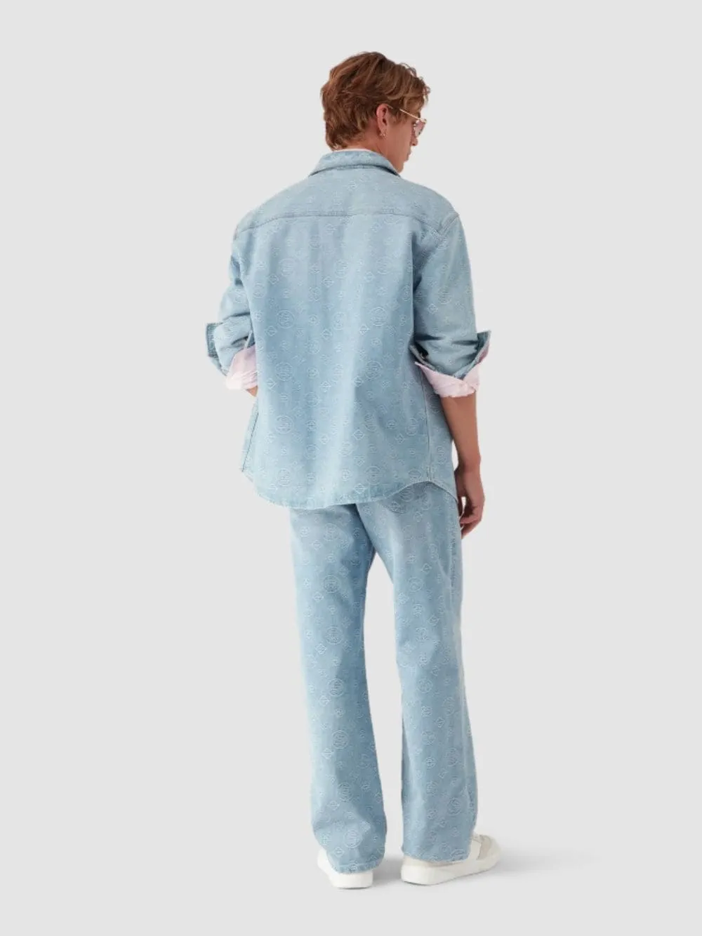 Blue Denim Monogram Shirt sold by Fashion Clinic product image thumbnail 3