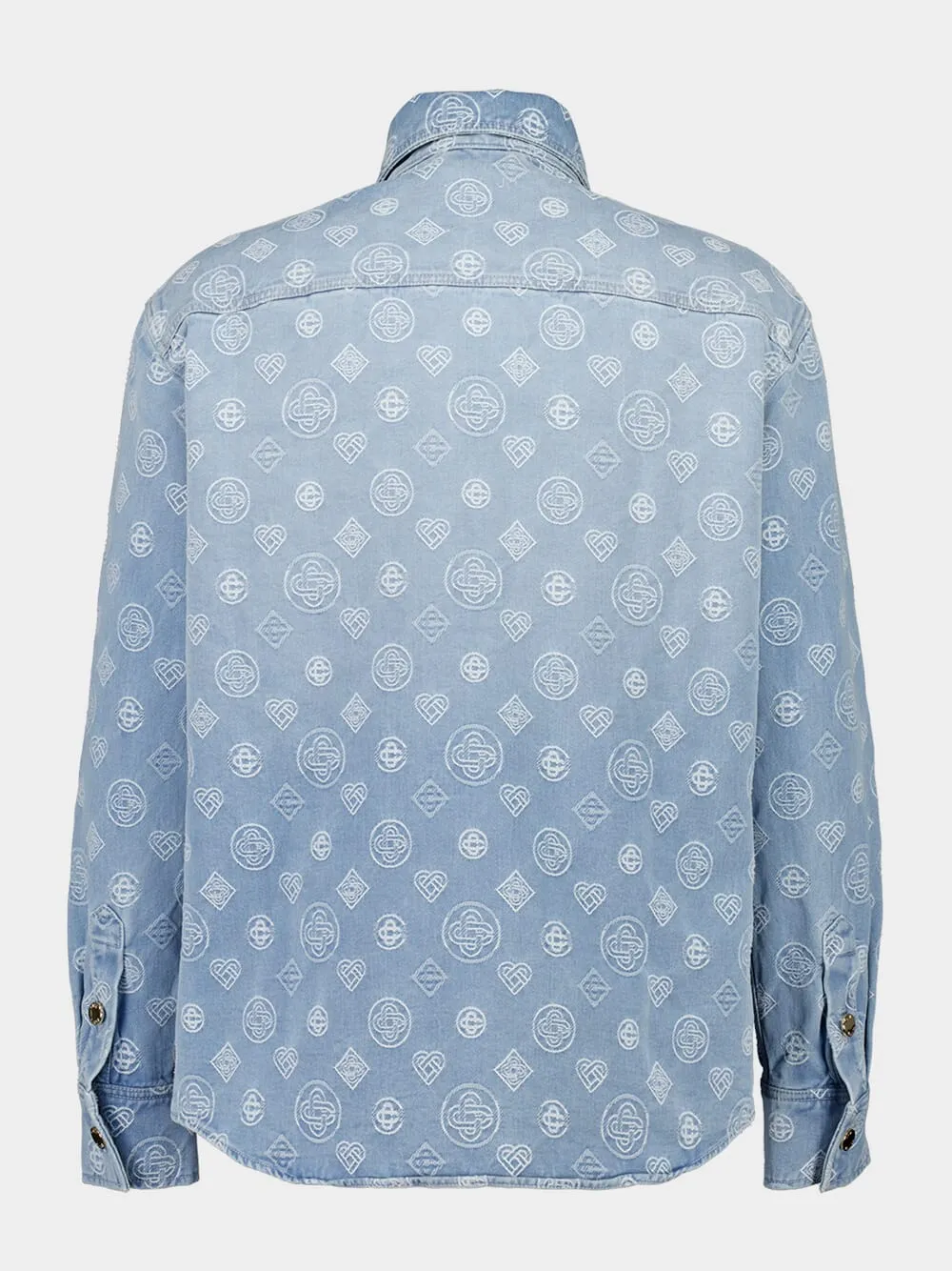 Blue Denim Monogram Shirt sold by Fashion Clinic product image thumbnail 4