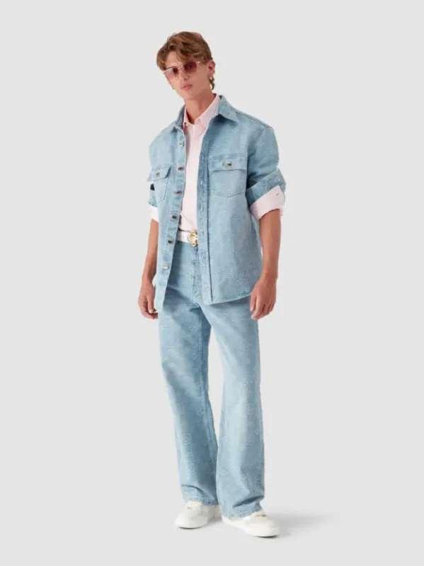 Blue Denim Monogram Shirt made by Casablanca