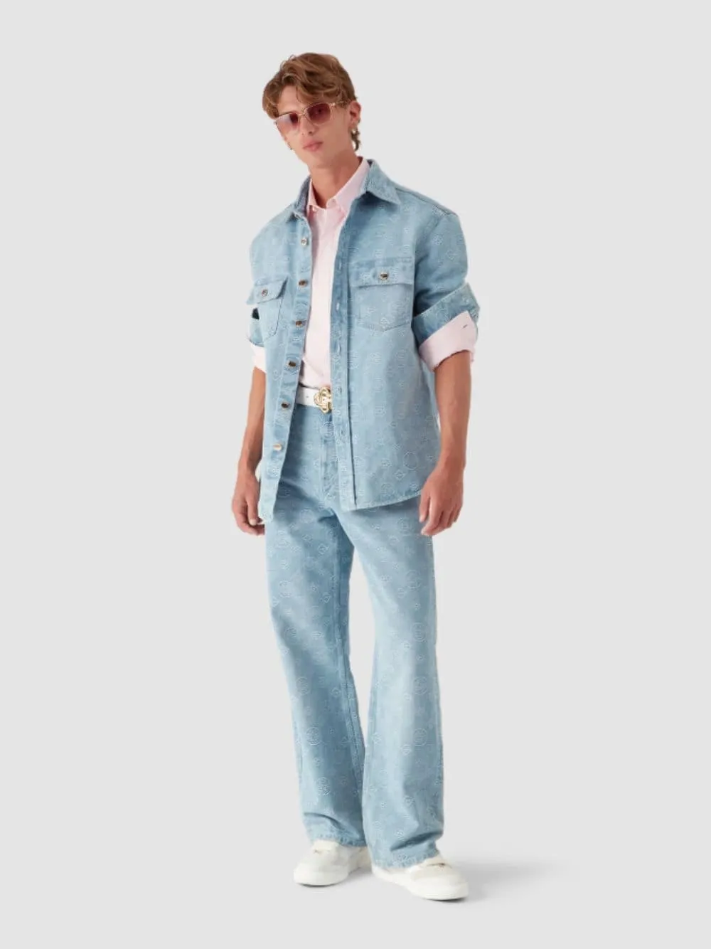 Blue Denim Monogram Shirt sold by Fashion Clinic