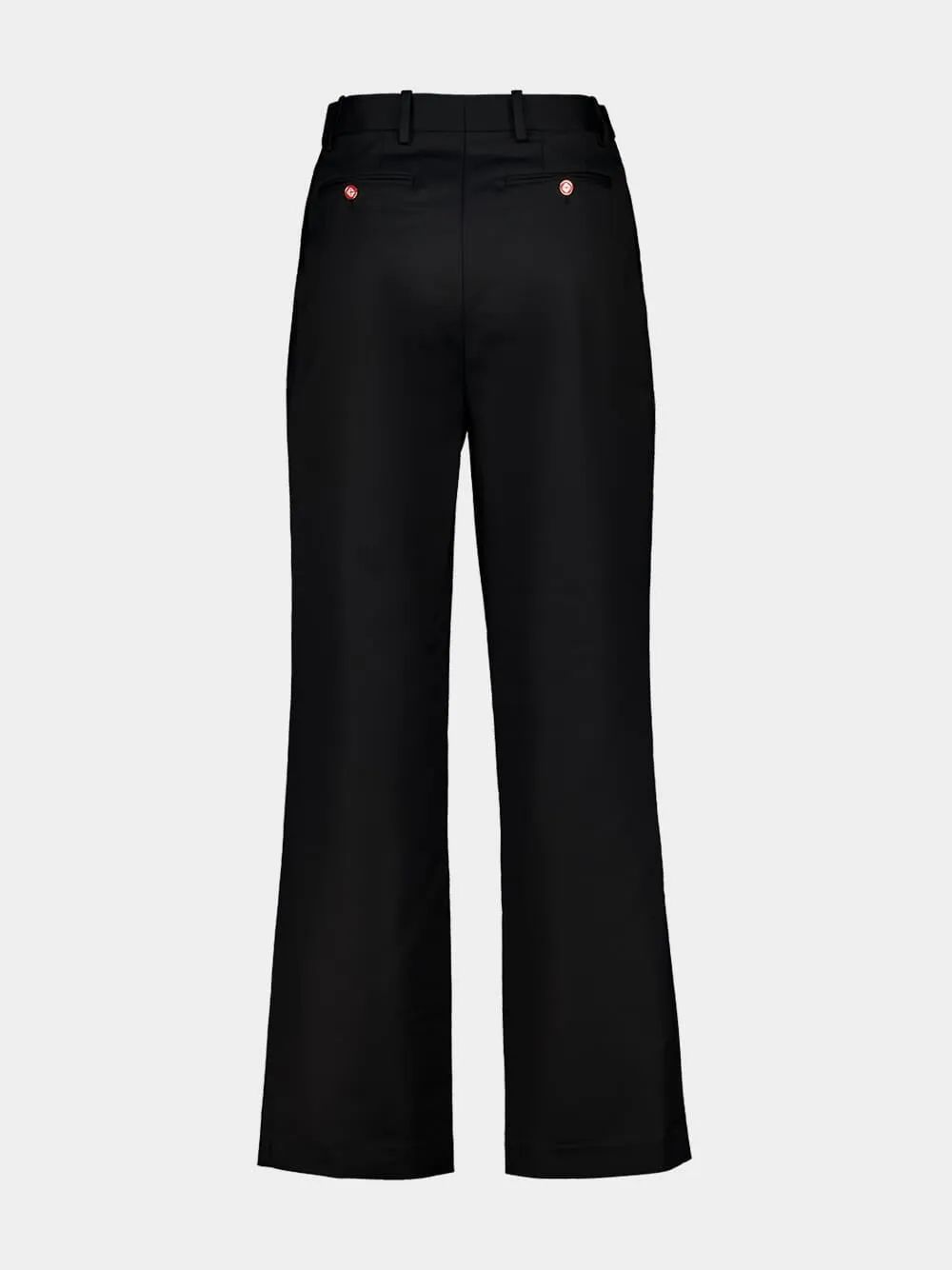 Black Wide-Leg Virgin Wool Trousers sold by Fashion Clinic product image thumbnail 2