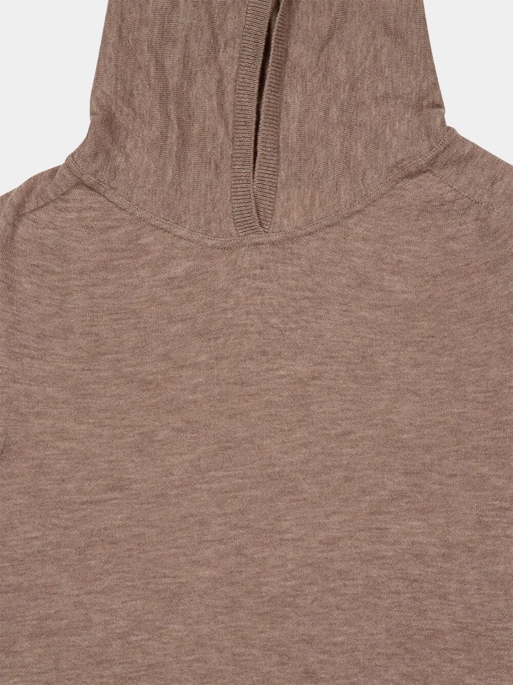 Brown Wool Hooded Knit Sweatshirt sold by Fashion Clinic product image thumbnail 3