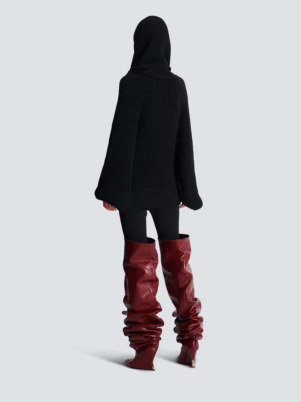 Black Oversized Hooded Knit Jumper sold by Fashion Clinic product image thumbnail 4
