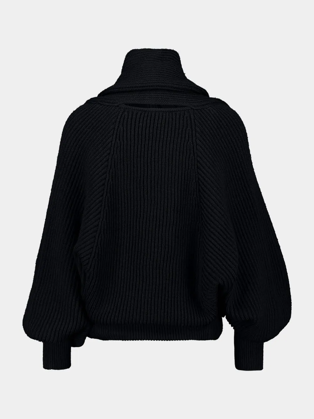 Black Oversized Hooded Knit Jumper sold by Fashion Clinic product image thumbnail 3